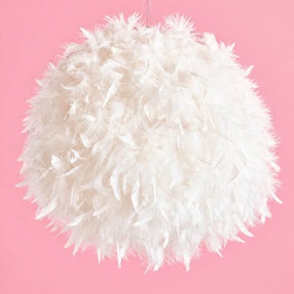 18” Paper Lantern White Feather Ball